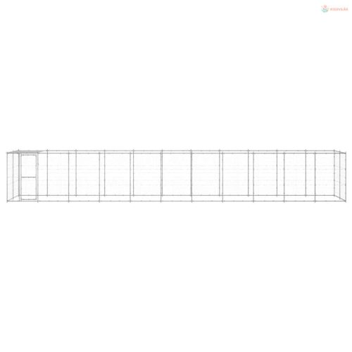 Kültéri horganyozott acél kutyakennel tetővel 26,62 m²