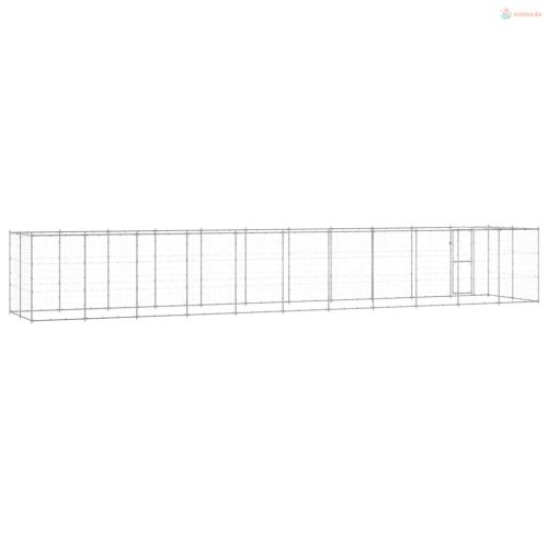 Kültéri horganyozott acél kutyakennel tetővel 26,62 m²