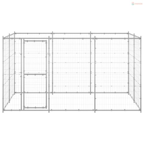 Kültéri horganyozott acél kutyakennel 7,26 m²