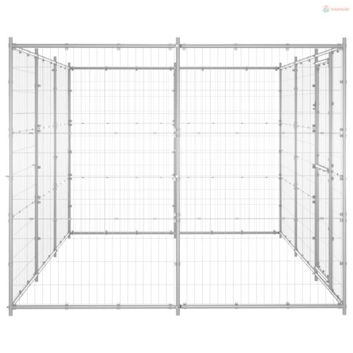 Kültéri horganyozott acél kutyakennel 7,26 m²