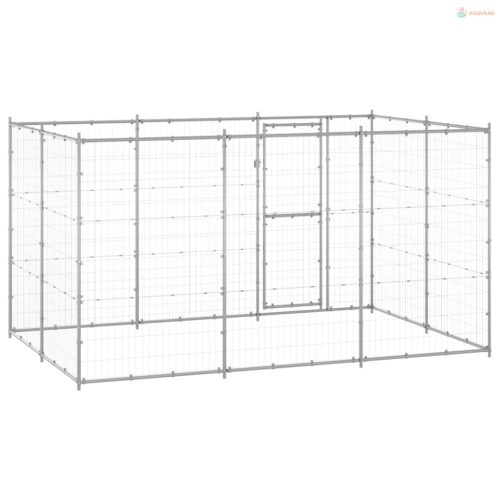 Kültéri horganyozott acél kutyakennel 7,26 m²