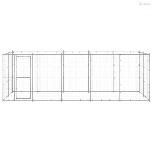 Kültéri horganyozott acél kutyakennel 12,1 m²