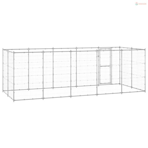 Kültéri horganyozott acél kutyakennel 12,1 m²