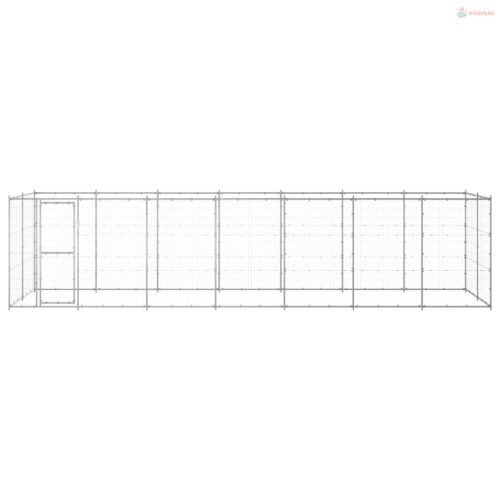 Kültéri horganyozott acél kutyakennel 16,94 m²