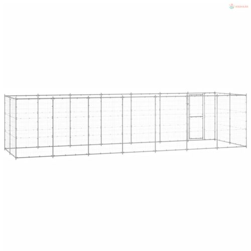 Kültéri horganyozott acél kutyakennel 16,94 m²