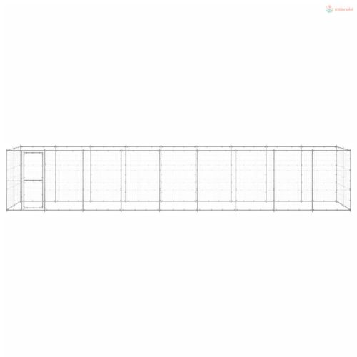 Kültéri horganyozott acél kutyakennel 21,78 m²