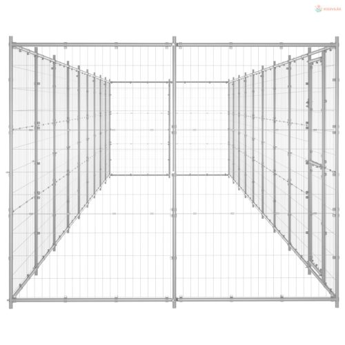 Kültéri horganyozott acél kutyakennel 21,78 m²