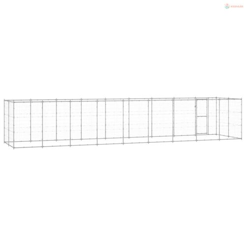 Kültéri horganyozott acél kutyakennel 21,78 m²