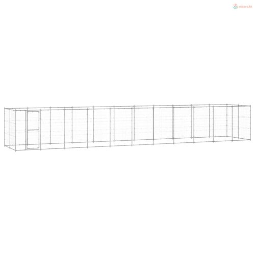 Kültéri horganyozott acél kutyakennel 26,62 m²