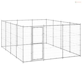 Kültéri horganyozott acél kutyakennel 14,52 m²