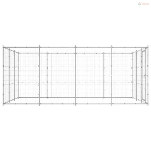Kültéri horganyozott acél kutyakennel 14,52 m²
