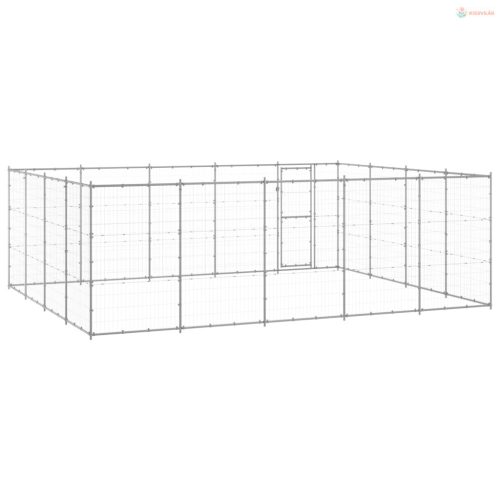 Kültéri horganyozott acél kutyakennel 24,2 m²