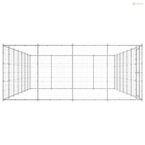 Kültéri horganyozott acél kutyakennel 33,88 m²