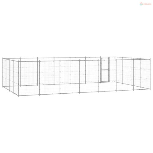 Kültéri horganyozott acél kutyakennel 33,88 m²