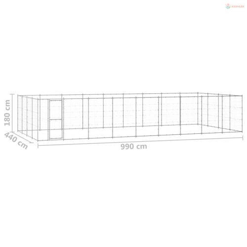 Kültéri horganyozott acél kutyakennel 43,56 m²