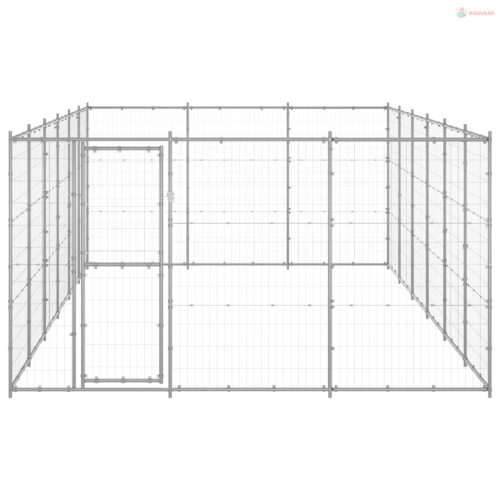 Kültéri horganyozott acél kutyakennel 21,78 m²