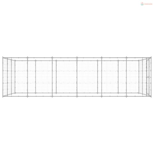 Kültéri horganyozott acél kutyakennel 21,78 m²