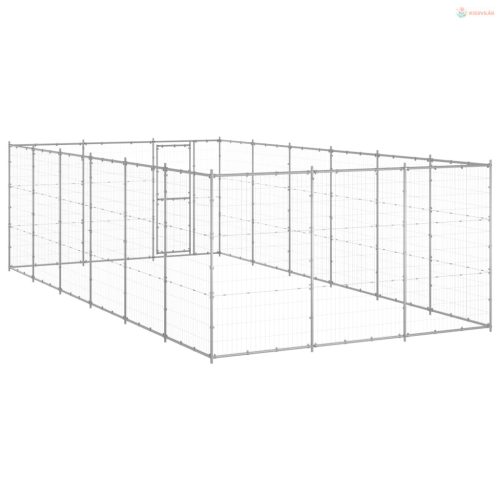Kültéri horganyozott acél kutyakennel 21,78 m²
