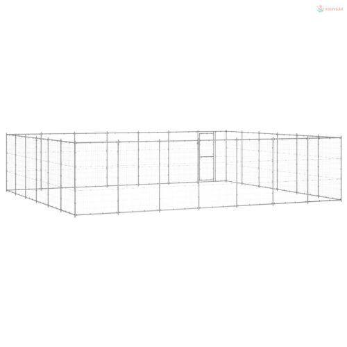 Kültéri horganyozott acél kutyakennel 50,82 m²