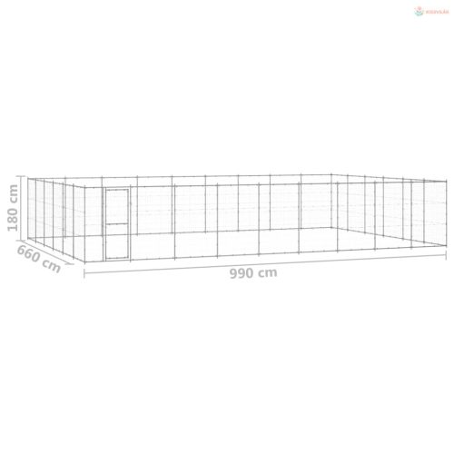 Kültéri horganyozott acél kutyakennel 65,34 m²