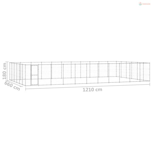 Kültéri horganyozott acél kutyakennel 79,86 m²
