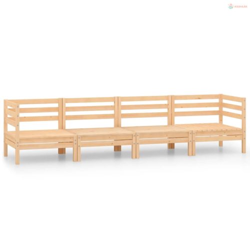 4 részes tömör fenyőfa kerti bútorgarnitúra