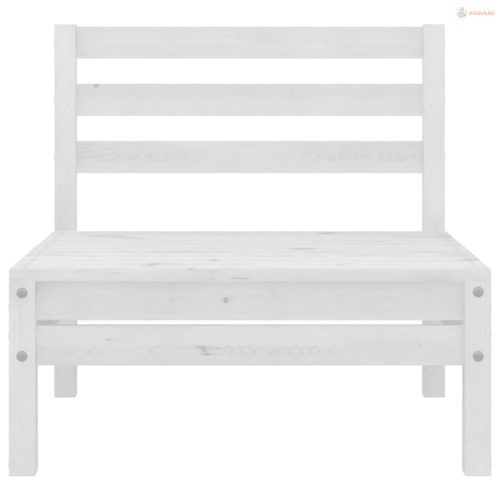 4 részes fehér tömör fenyőfa kerti bútorgarnitúra