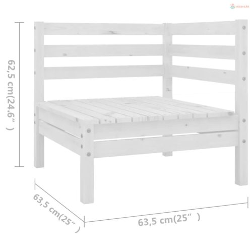 4 részes fehér tömör fenyőfa kerti ülőgarnitúra