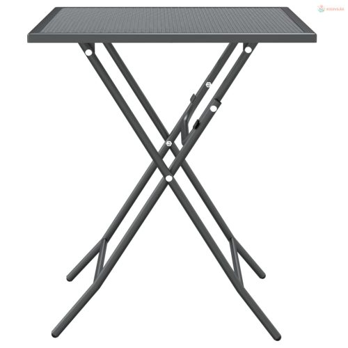 3 részes antracitszürke expandált fém hálós kerti étkezőszett