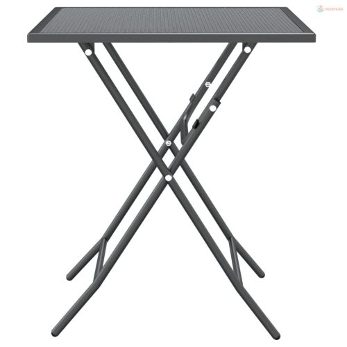 5 részes antracitszürke expandált fém hálós kerti étkezőszett