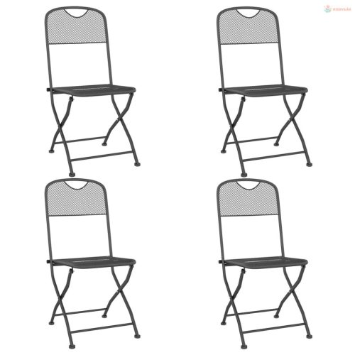 5 részes antracitszürke expandált fém hálós kerti étkezőszett