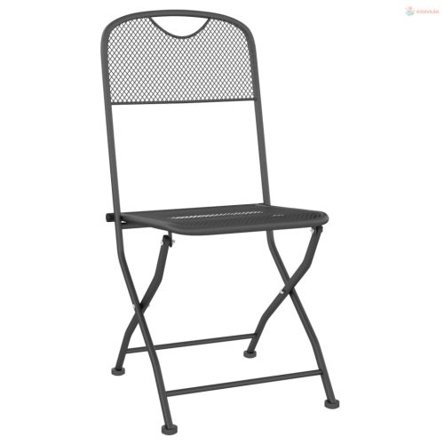 3 részes antracitszürke expandált fém hálós kerti étkezőszett