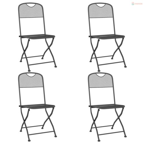 5 részes antracitszürke expandált fém hálós kerti étkezőszett