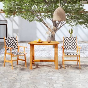 3 részes tömör akácfa kerti étkezőgarnitúra