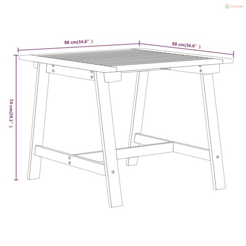 3 részes tömör akácfa kerti étkezőgarnitúra
