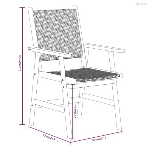 3 részes tömör akácfa kerti étkezőgarnitúra