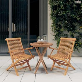 3 részes tömör tíkfa kerti étkezőgarnitúra