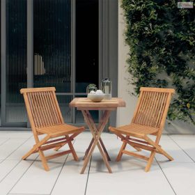 3 részes tömör tíkfa kerti étkezőgarnitúra