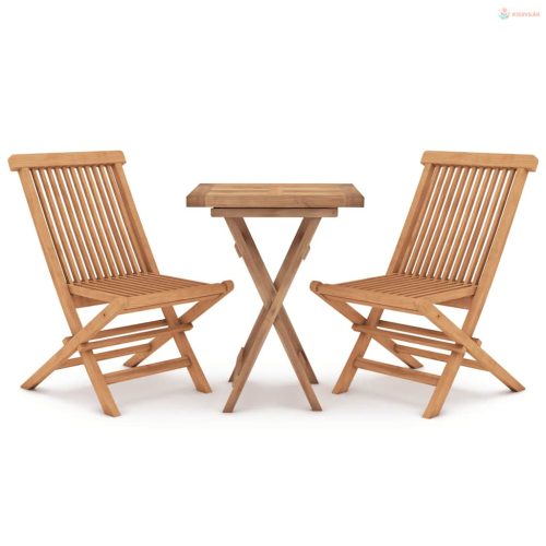 3 részes tömör tíkfa kerti étkezőgarnitúra