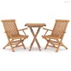 3 részes tömör tíkfa kerti étkezőgarnitúra