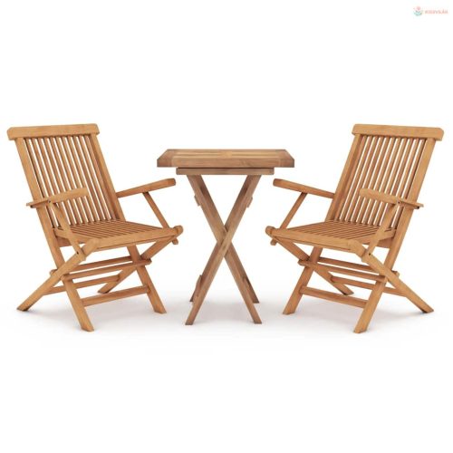 3 részes tömör tíkfa kerti étkezőgarnitúra