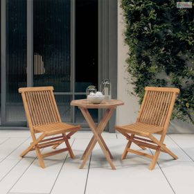 3 részes tömör tíkfa kerti étkezőgarnitúra