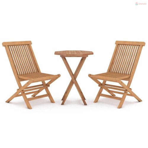 3 részes tömör tíkfa kerti étkezőgarnitúra