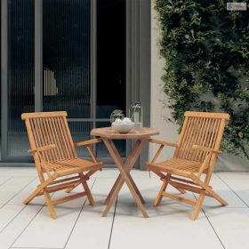 3 részes tömör tíkfa kerti étkezőgarnitúra