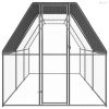 Kültéri horganyzott acél tyúkól 2 x 6 x 2 m