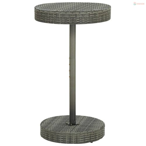 3 részes szürke polyrattan kerti bárszett párnákkal