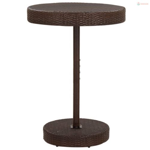 5 részes barna polyrattan kerti bárszett párnákkal