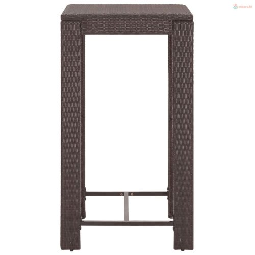 5 részes barna polyrattan kerti bárszett párnákkal