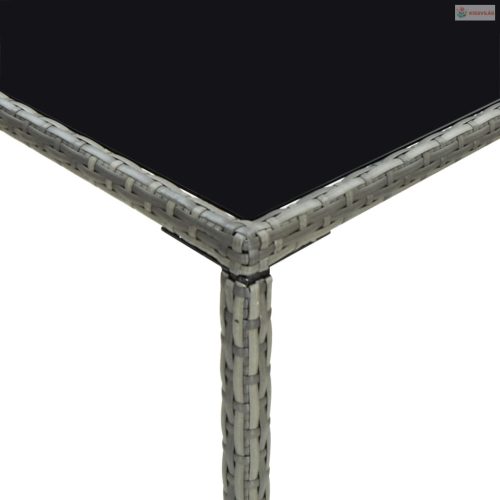 3 részes szürke polyrattan kerti bárszett párnákkal