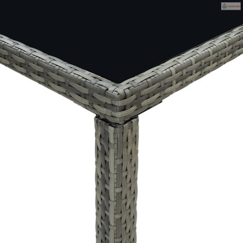 5 részes szürke polyrattan kerti bárszett párnákkal